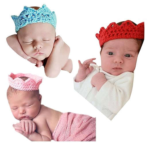 Babymoon | Set of 3 | Crown Headwear | New Born Baby Photography Shoot Props | Costumes | Multi