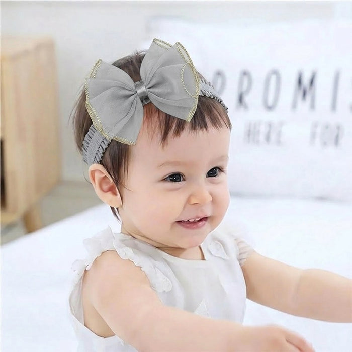 Babymoon | Set of 3 | Designer Princess Baby Girl’s Headbands | Hair Accessories | Flower Blue| Blue Bow
