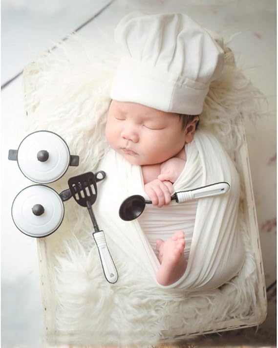 Babymoon Set of 5 Baker’s Chef Theme Utensils Combo | Kitchen Set | New Born Photoshoot Props
