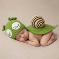 Babymoon Snail Newborn Photography Crochet Outfit Costume - Green