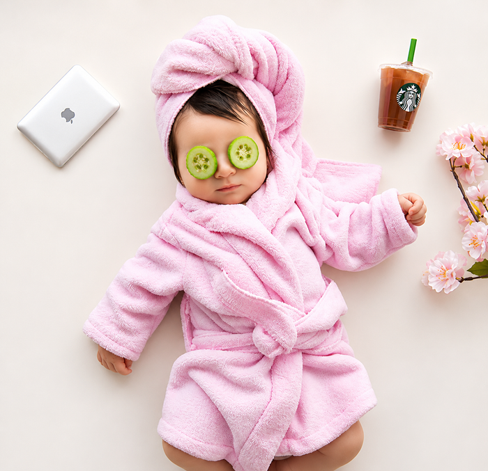 Babymoon Spa Bathrobe & Towel Set Newborn Photography Costume | Baby Gift Set | Pink