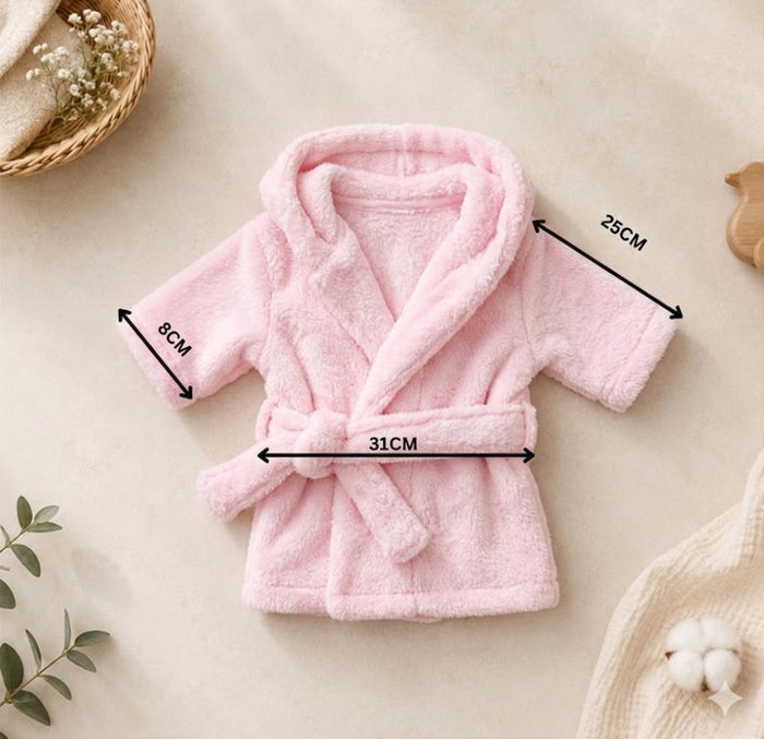 Babymoon Spa Bathrobe & Towel Set Newborn Photography Costume | Baby Gift Set | Pink