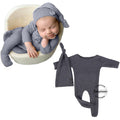 Babymoon Strechable Bodysuit & Cap New Born Outfits Costumes-Grey
