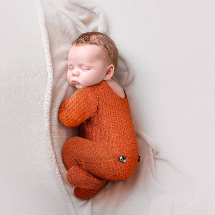 Babymoon Stretchable Bodysuit & Cap New Born Outfits Costumes | Caramel | 0-1 Month