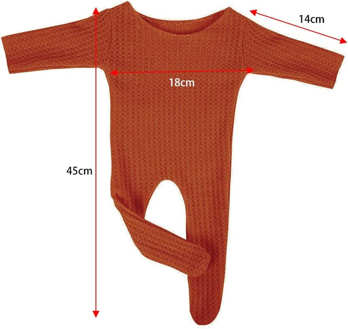 Babymoon Stretchable Bodysuit & Cap New Born Outfits Costumes | Caramel | 0-1 Month