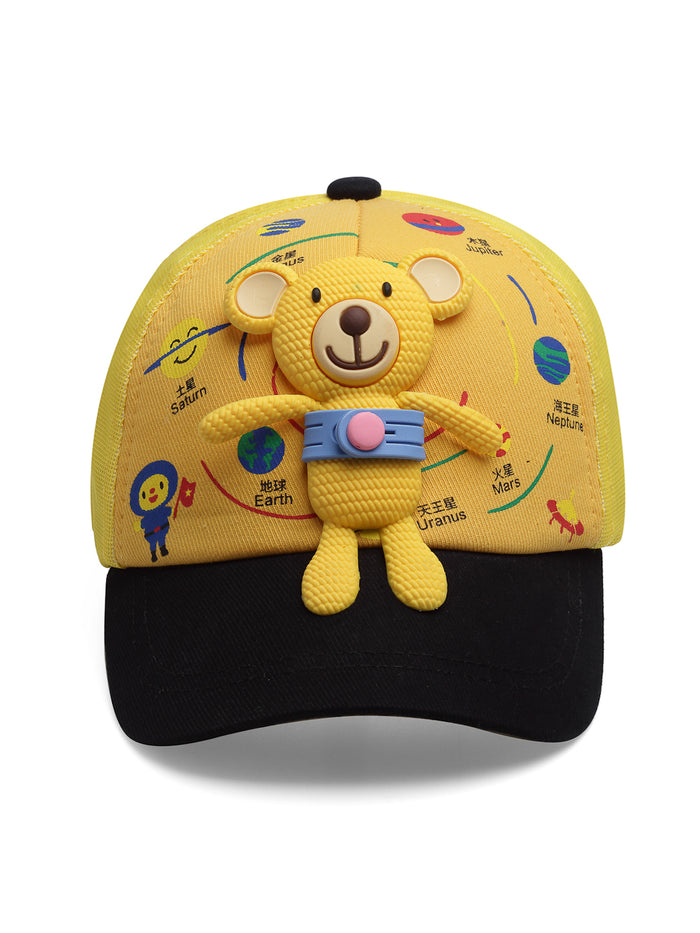 Babymoon Teddy Summer Cap Hat For Baby Kids - Yellow