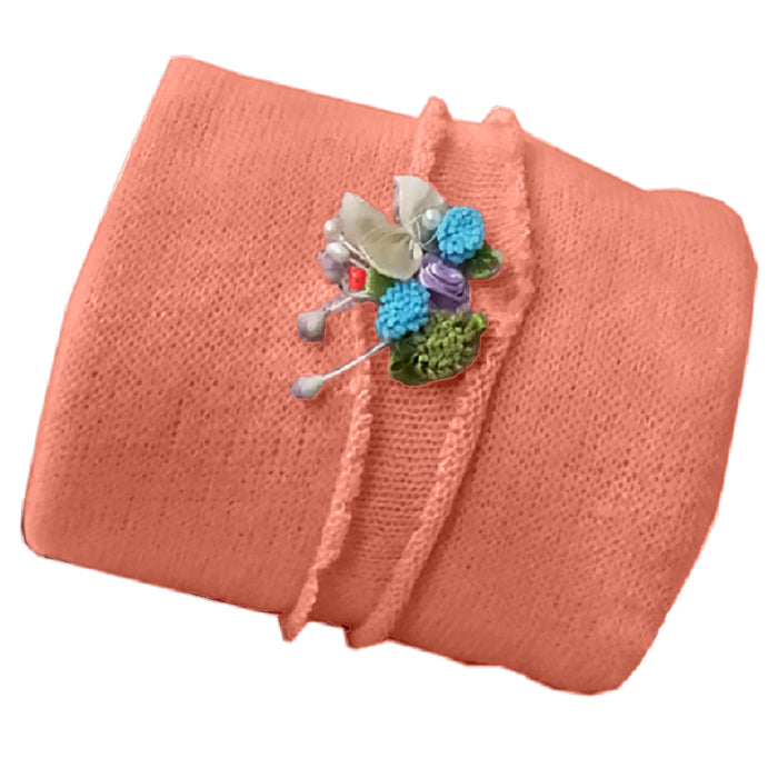 Babymoon Textured Stretchable Baby Photography Shoot Wrap Cloth With Hairband - Orange