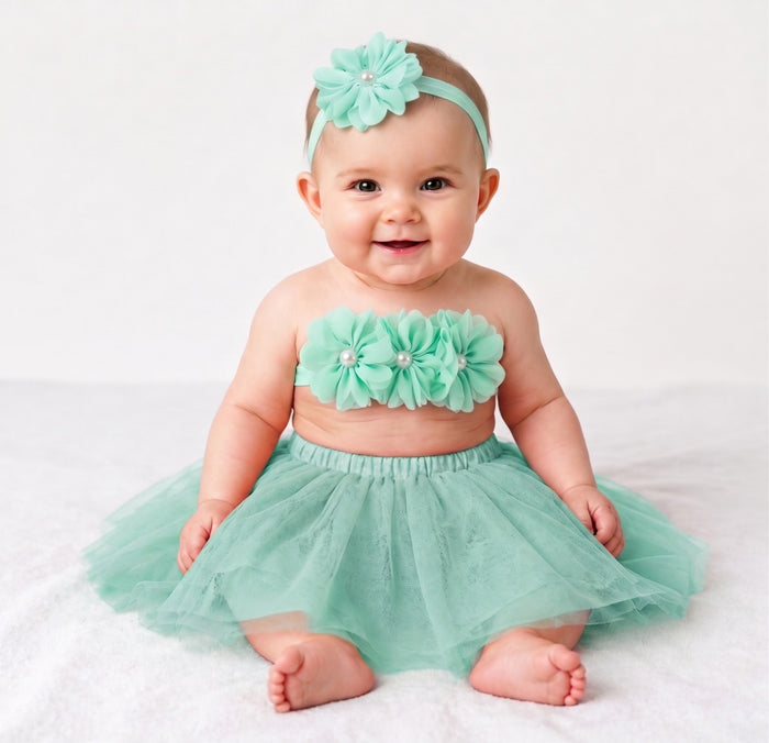 Babymoon Tutu Skirt Newborn Photography Outfit Costume - Green