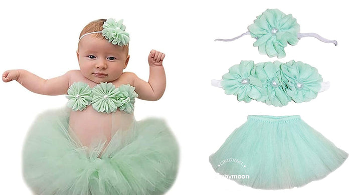 Babymoon Tutu Skirt Newborn Photography Outfit Costume - Green