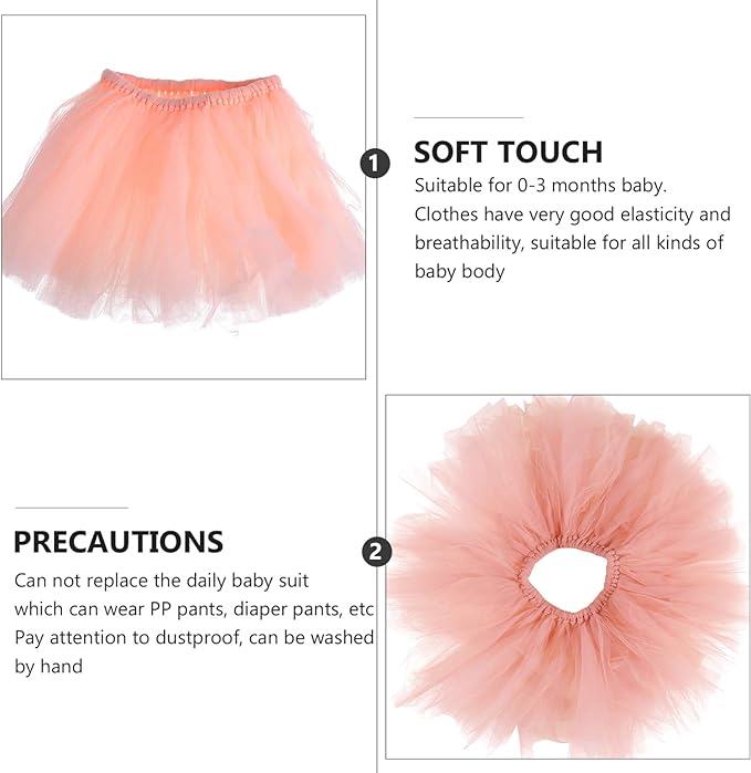 Babymoon Tutu Skirt Newborn Photography Outfit Costume - Peach
