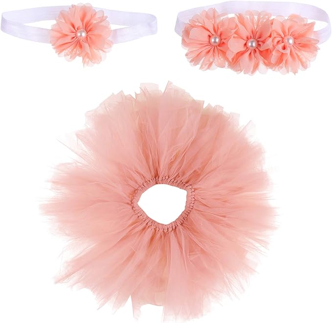 Babymoon Tutu Skirt Newborn Photography Outfit Costume - Peach