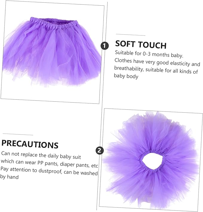 Babymoon Tutu Skirt Newborn Photography Outfit Costume - Purple