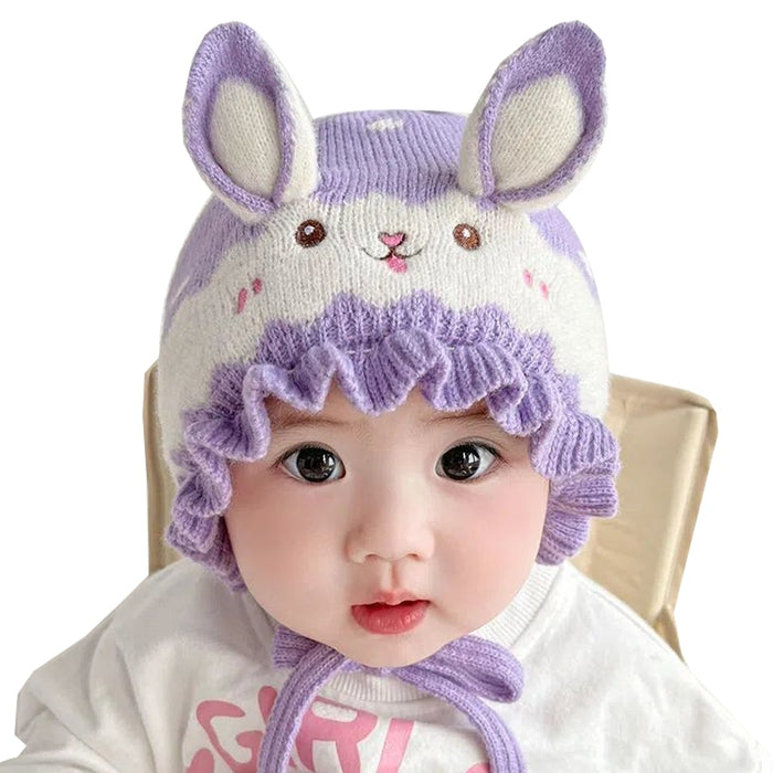 Babymoon Unisex Rabbit Winter Boy’s Girls Kids Cap Hat Baby Headwear | 0-12 M | Purple