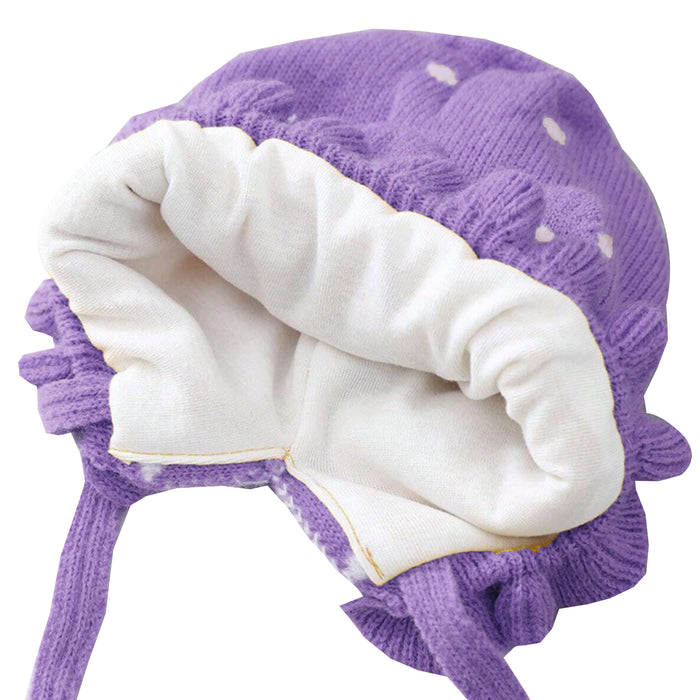 Babymoon Unisex Rabbit Winter Boy’s Girls Kids Cap Hat Baby Headwear | 0-12 M | Purple