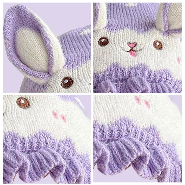Babymoon Unisex Rabbit Winter Boy’s Girls Kids Cap Hat Baby Headwear | 0-12 M | Purple
