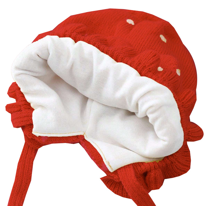 Babymoon Unisex Rabbit Winter Boy’s Girls Kids Cap Hat Baby Headwear | 0-12 M | Red