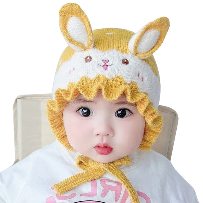 Babymoon Unisex Rabbit Winter Boy’s Girls Kids Cap Hat Baby Headwear | 0-12 M | Yellow