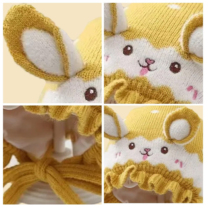 Babymoon Unisex Rabbit Winter Boy’s Girls Kids Cap Hat Baby Headwear | 0-12 M | Yellow