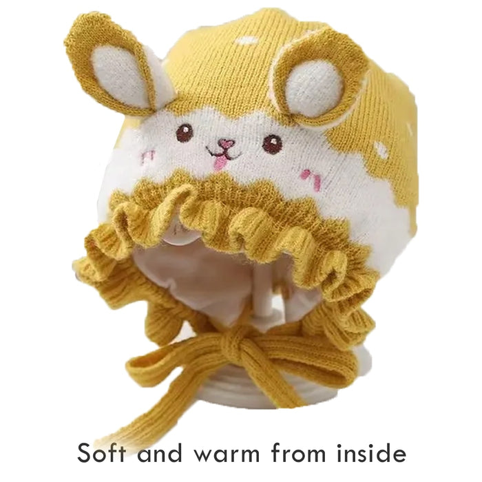 Babymoon Unisex Rabbit Winter Boy’s Girls Kids Cap Hat Baby Headwear | 0-12 M | Yellow