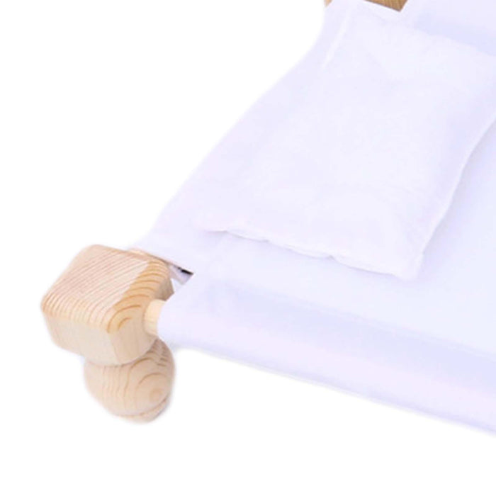 Babymoon Velvet Cover Wooden Bed | Wooden Properties | Pillow | Baby Photoshoot Props | White