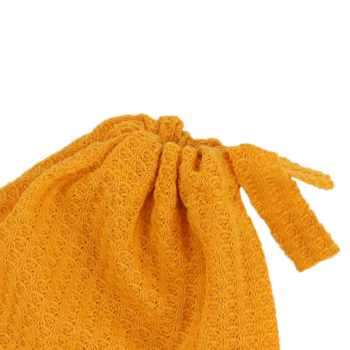 Babymoon Waffle Beanie Cap with String | Baby Photography Props | Yellow