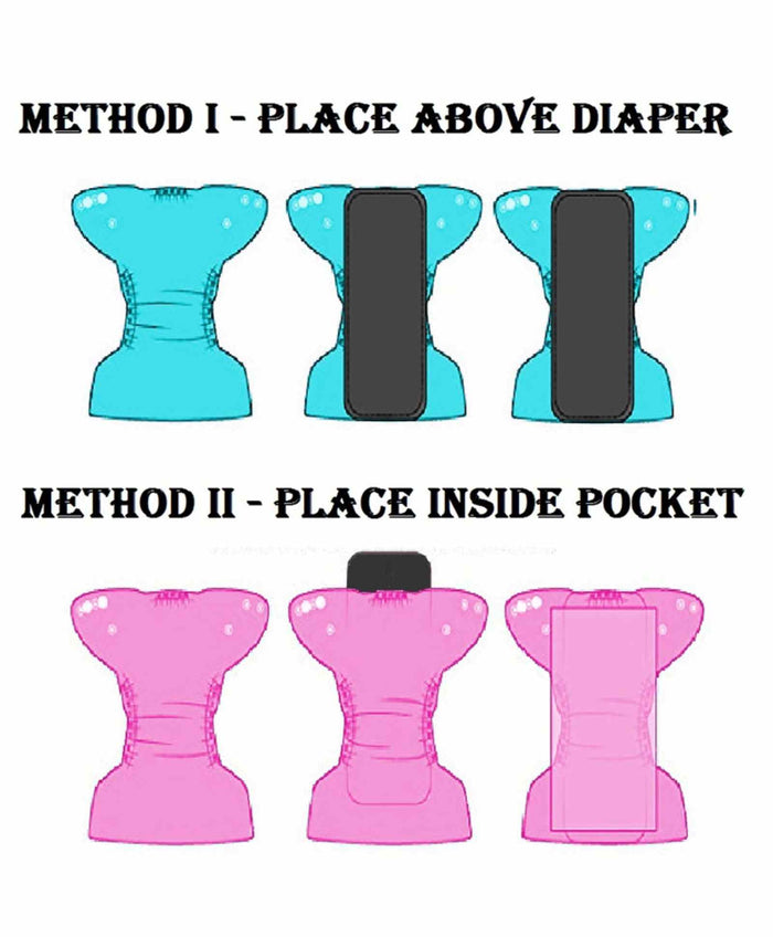 Babymoon Washable & Reusable Cloth Diaper Pocket With Bamboo Charcoal Insert - Pack of 4