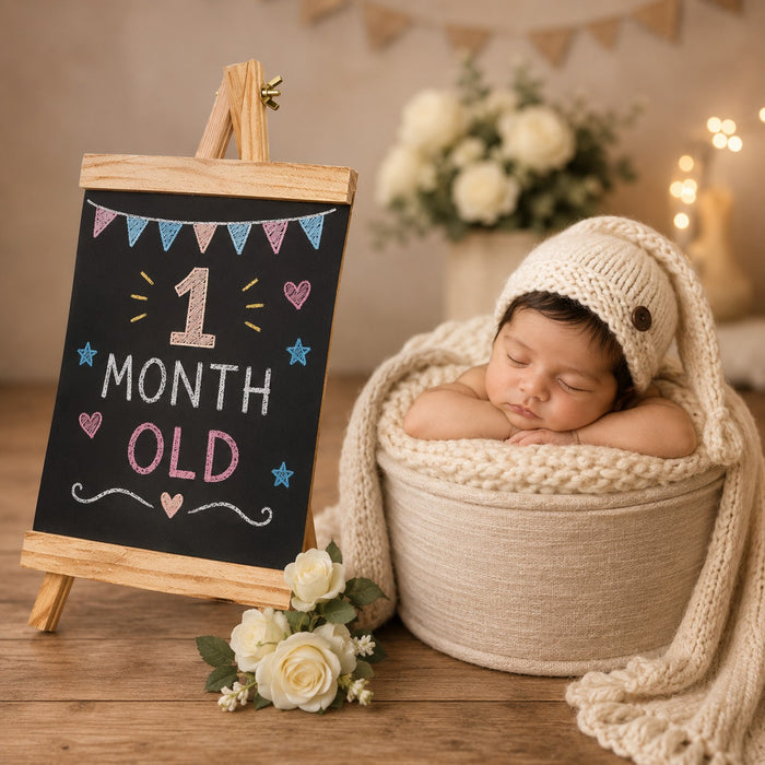 Babymoon Wooden Chalkboard Baby Photoshoot Props | Baby School Theme