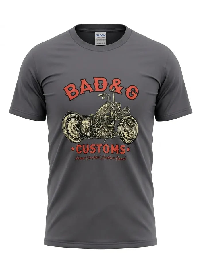 BAD&G Customs "Hand Crafted" Graphic Tee - Charcoal Gray