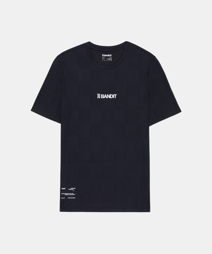 Bandit Cheque Jacquard Short Sleeve Tee - Black