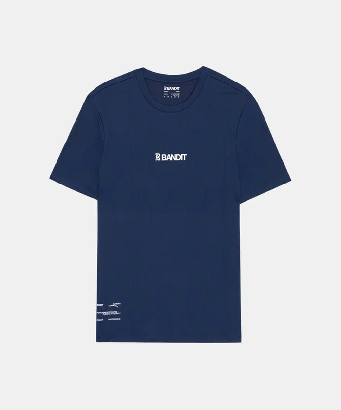 Bandit Cheque Jacquard Short Sleeve Tee - NY Navy