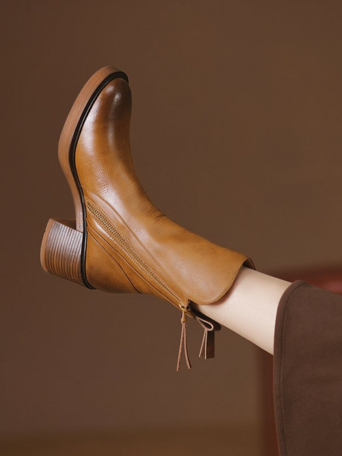 BARBARA BLOCK HEEL ANKLE BOOTS