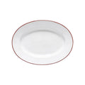 Beja White and Red Stoneware Oval Platter — overall form and detail