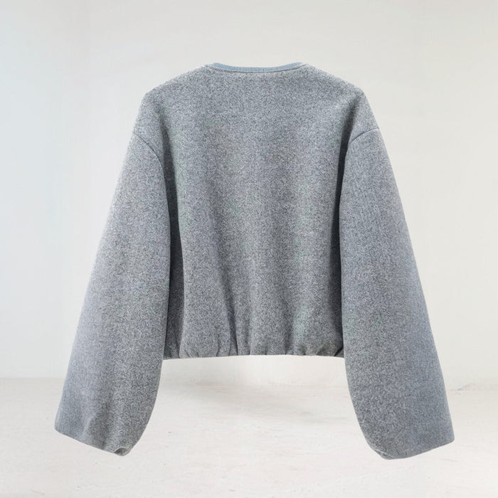 Bella | Women's Balloon Sleeve Zip-Up Bomber Jacket