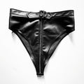 Black Lambskin Leather Zip Panty