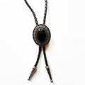 BLACK ONYX ORNATE BOLO TIE