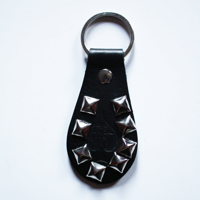 BOUND FOR HELL Studded Leather Keychain