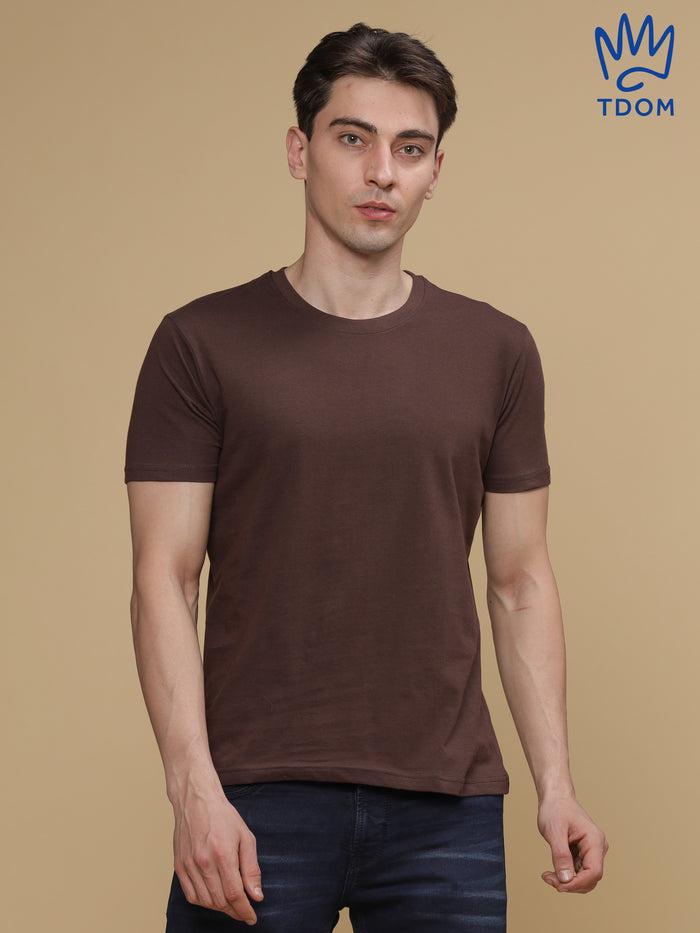 Brown Round Neck Tshirt