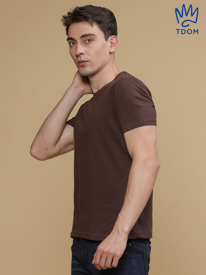 Brown Round Neck Tshirt