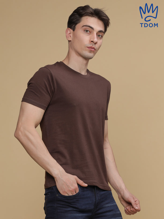 Brown Round Neck Tshirt