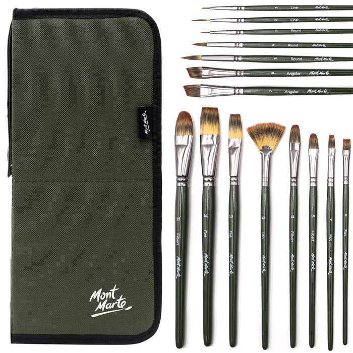 Brush Set with Easel Wallet Signature 17pc