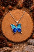 Butterfly Swirl Teal Necklace