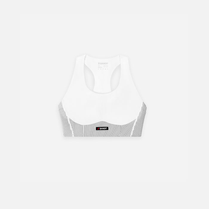 Cadence™ Corset Bra, White with Black - Bandit x ASICS