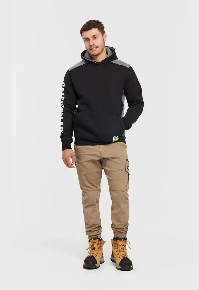 CAT Logo Panel Hooded Sweatshirt
