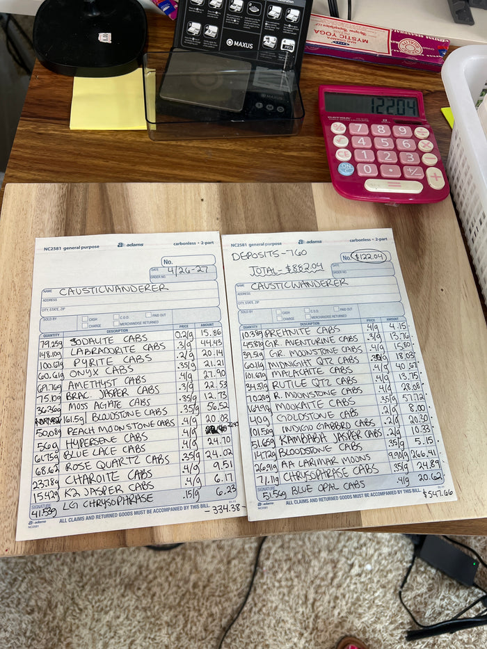 @causticwanderer Wholesale Live Sale Invoice