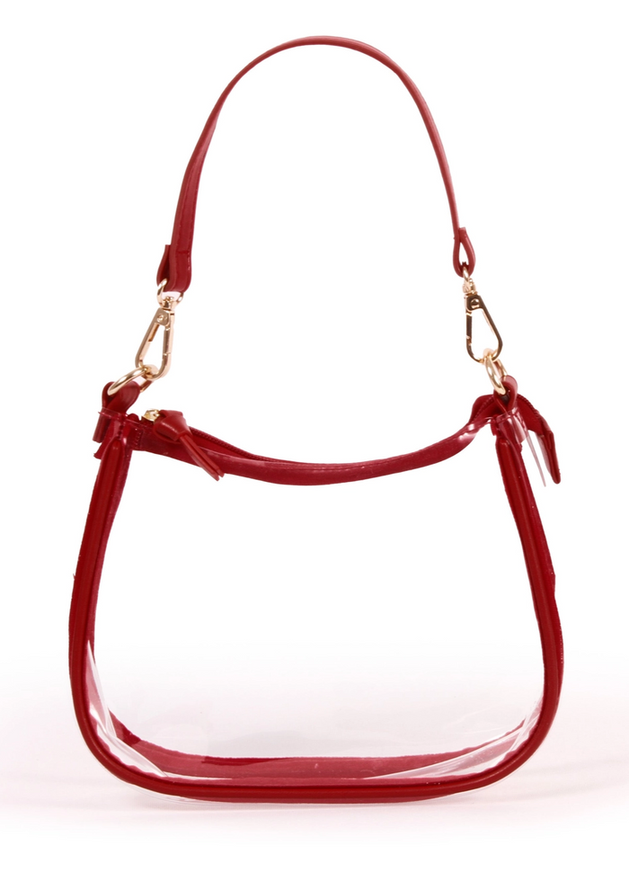 Clara Clear Purse - Crimson