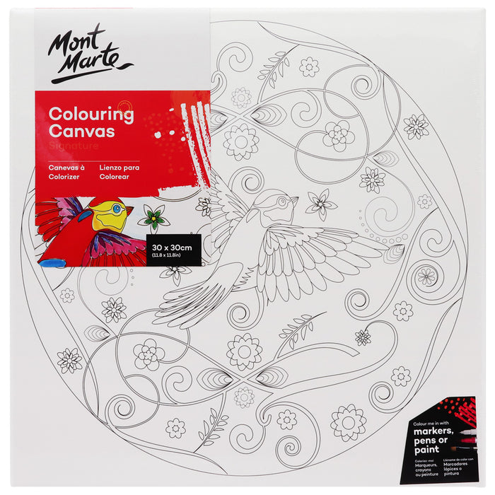 Colouring Canvas Signature 30 x 30cm (11.8 x 11.8in) -  Flying Bird