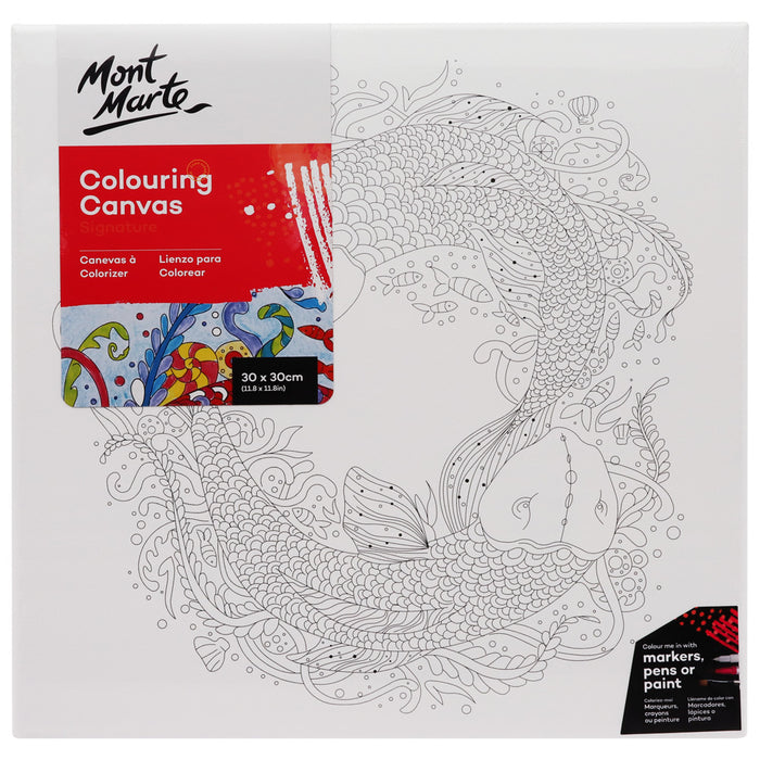 Colouring Canvas Signature 30 x 30cm (11.8 x 11.8in) -  Koi Fish