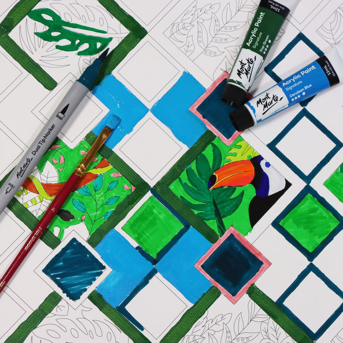 Colouring Canvas Signature 30 x 60cm (11.8 x 23.6in) - Tropical Pattern