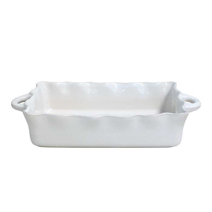 Cook & Host White Stoneware Rectangular Baker — overall form and detail