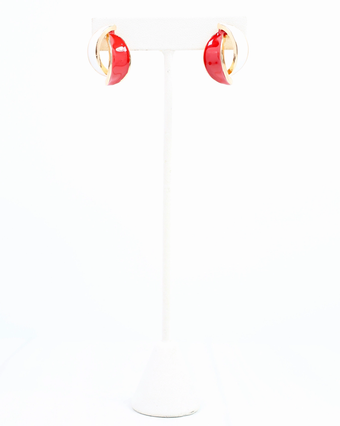 Cora Earring - Red & White